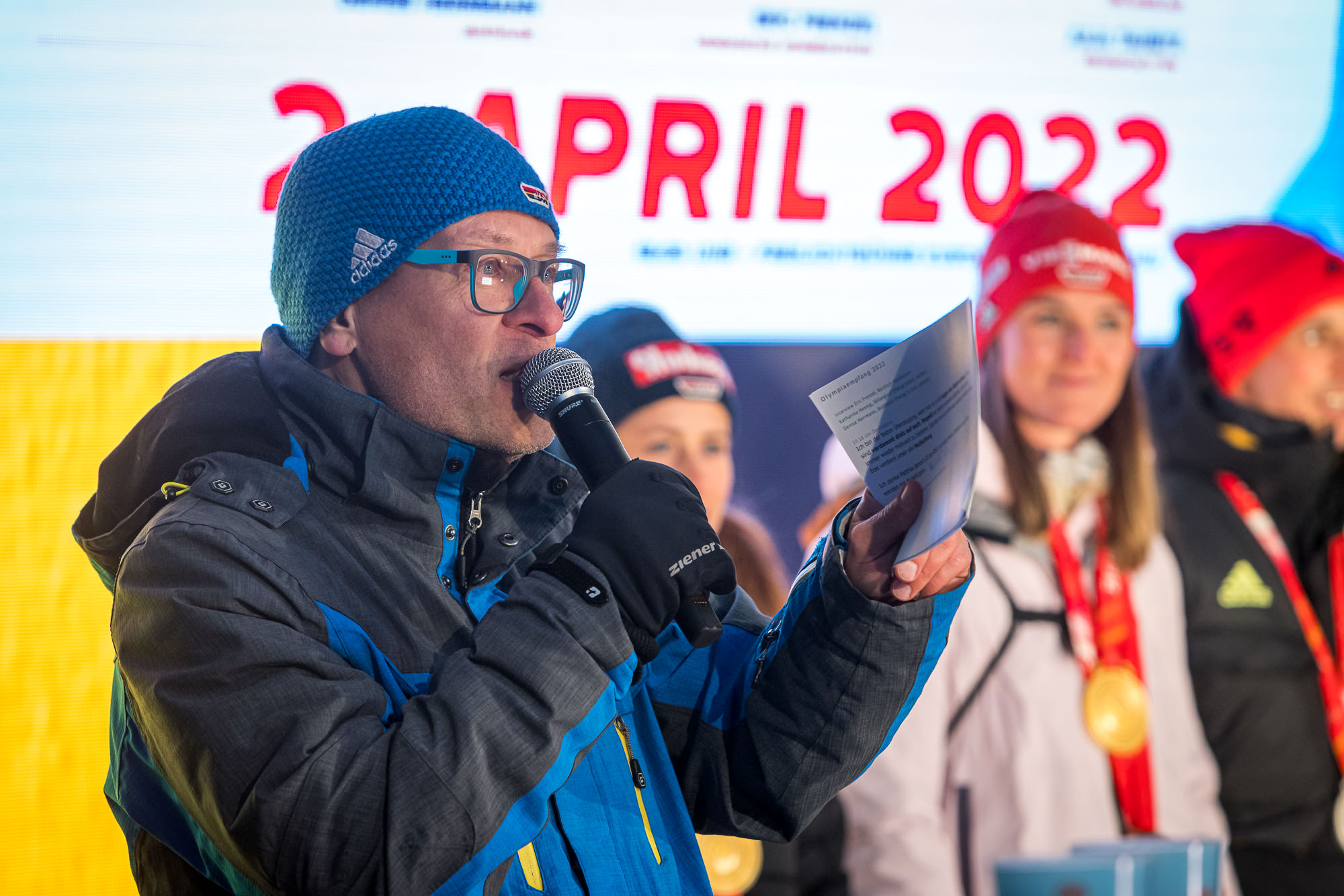 moderator Gerd Edler beim olympiaempfang-oberwiesenthal